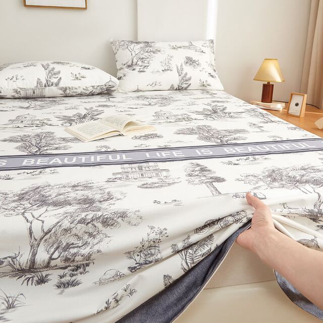 Class A thickened old coarse cloth sheets o single piece 100 cotton student dormitory single double bed single pillowcase three-piece set
