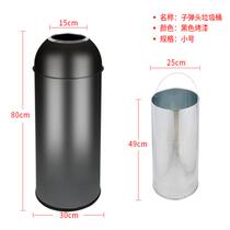 Large head-shaped stainless steel trash can for commercial milk tea shop hotel restroom shopping mall elevator entrance without cover round without cover