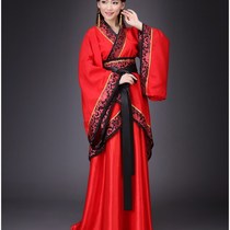 Spot Chinese style a childrens Hanfu mother and child Chinese Tang suit and Song suit red ancient costume ancient style male parent-child minister performance