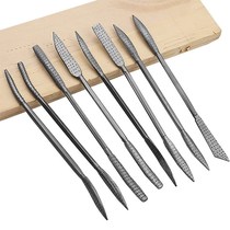 Italian-style woodworking special-shaped assorted files set hardwood woodworking files wood carving files grinding tools X tool wood files 8-piece set