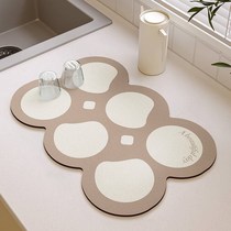 Kitchen countertop drain mat beautiful diatom mud absorbent mat quick-drying bar dishware dishwashing mat