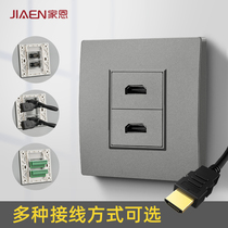 Type 86 two-position HDMI socket 2 0 HD cable 4CK multimedia equipment TV video HDMI socket panel