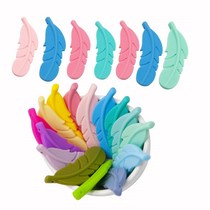 Cute-idea 10pcs Feather Silicone Beads Baby Teether BPA Free