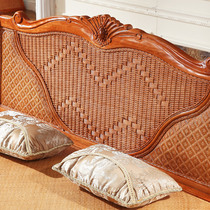 Indonesian rattan 1 8M real plant bed rattan bed 1 single bed solid wood P bed double 5M rattan bed wine
