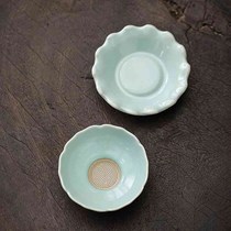 Ruquan kiln porcelain hole integrated tea brewing filter tool leaking leaf filter E device Ru porcelain tea tea filter Kungfu tea set accessories