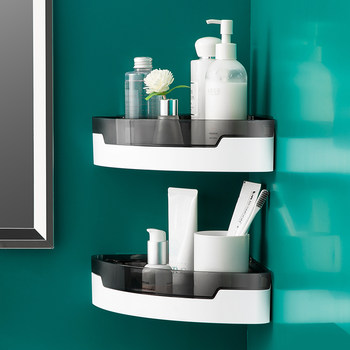 Bathroom storage rack without punching bathroom storage rack bathroom corner rack corner triangle storage rack hanging on the wall