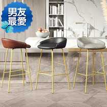 Sufa new Nordic light luxury bar chair home modern simple high chair iron art leisure o bar front desk coffee
