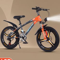 Recommended new children's mountain bike, boy bicycle, girl's magnesium alloy one-wheel variable speed shock absorption disc brake for primary and secondary schools