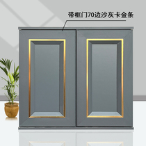 Full aluminum alloy cupboard door custom shoe cabinet bathroom wardrobe door European-style self-loading kitchen hearth with frame door plate