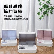 New Pet Large Capacity Cat Toilet Integrated Feeding Drinking Bowl Cat Dog Automatic Feeder Kitty Reserves Barrel Cat Bowl