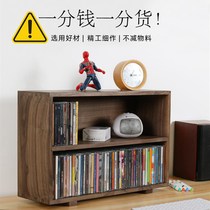 Black walnut desktop CD storage rack Blu-ray disc collection C collection display cabinet double-layer CD cabinet solid wood retro storage