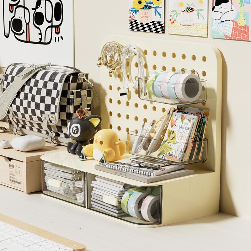 Perforated board desktop vertical storage rack home dormitory study table organizing desk R storage rack cosmetics storage