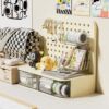 Perforated board desktop vertical storage rack home dormitory study table organizing desk R storage rack cosmetics storage