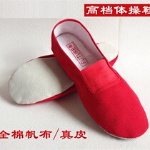 Sufa high-end childrens mens and womens canvas p gymnastics shoes practice shoes cotton soft-soled yoga shoes body shoes small white shoes