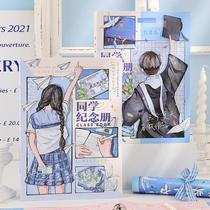 High school girls good-looking classmates record 20 removable 4 new U style Korean style removable 2-leaf loose-leaf graduation record book junior high school for six years