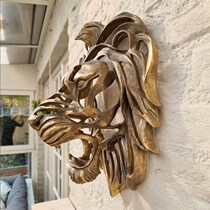 2023 cross-border new product hollow lion head statue resin crafts wall hanging decoration wall hanging decorative ornaments