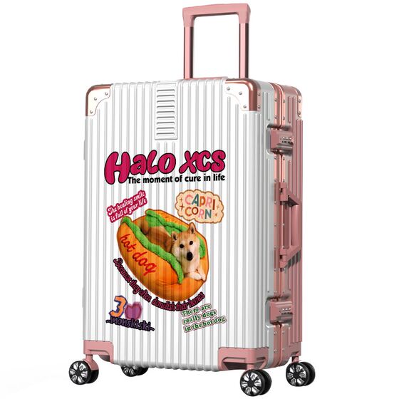 卡通涂鸦行李箱2023新款男20寸旅行箱女学生万向轮直角拉杆密码箱