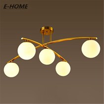 Post-modern metal plating gold-white frosted glass model roo