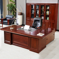 Manufacturer boss desk president desk office desk and chair combination C simple modern single solid wood leather paint executive desk