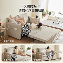 Lins Home Technology Fabric Sofa Bed for Small Household Folding Living Room Pull-out Bed Lins Wood Industry TBS302