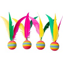 Childrens board badminton e-resistant high-bounce three-hair ball shuttlecock big header ball high-bounce shuttlecock chicken feather ball entertainment sports