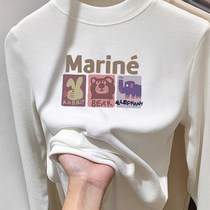 Girls semi-turtle collar German velvet autumn and winter bottoming shirt with spring and autumn style for big children Western-style childrens and little girls brushed tops