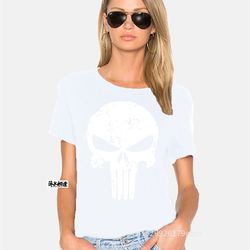 추천 2020 패션 코튼 티셔츠 Punisher Skull LOOK Destroye