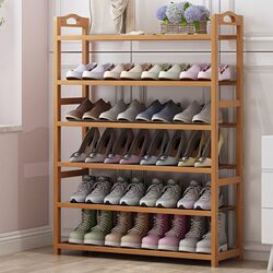 Speed ​​Shoe rack multilayer household bamboo dustproof wooden d