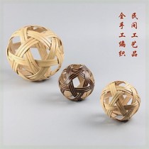 Hand-woven Cuju ball ancient natural rattan ball bamboo strips hydrangea props decorative crafts football Myanmar