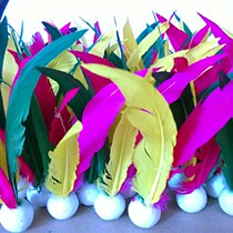 (Pack of 10) Windproof badminton weighted tri-hair ball black head white head badminton round head cricket ball