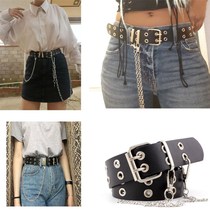 SufaWomen Punk Chain Fashion Belt Adjustable Double Single R