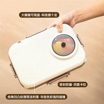 304 stainless steel lunch box insulated for office workers and students portable large-capacity divided microwave V-oven heated lunch box