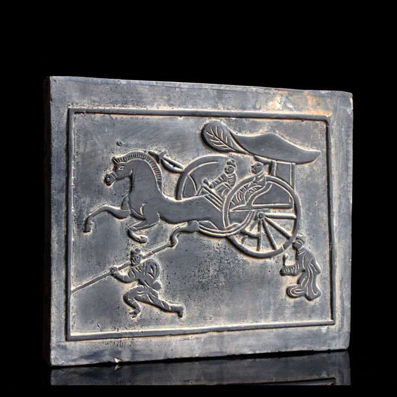 Handai military car drawings like brick and Han Qin ancient brick pendulum pieces Tuo-piece brick and brick Hanwa O brick sculptures Clay Pottery Ancient Play Collection-Taobao