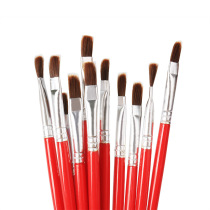 Red rod nylon hair oil paint brush gouache acrylic painting paint pen furniture repair brush touch-up paint brush hook line pen