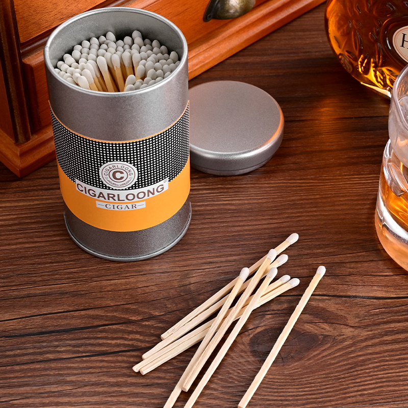 CIGARLOONG cigar matches without phosphorus lengthened moisture-proof canned matches bottom phosphorus sheet gift box packaging-Taobao