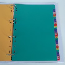 Plastic classification paper color a4 spacer paper 11 holes loose-leaf paper pp classification cardboard 31 pages file X file index paper label