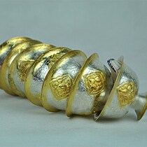 Sufa imported Nepalese white copper gilt water supply bowl water supply cup water purification bowl diameter 8cm