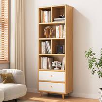 Solid wood small bookshelf floor-to-ceiling storage n-shelf multi-layer corner home bookcase living room cabinet storage cabinet storage narrow cabinet