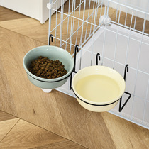 Sufa cat bowl anti-knock over cat food bowl hanging drinking bowl ceramic fixed dog bowl hanging cage pet bowl puppy