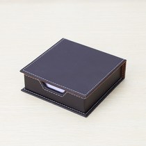 Solid color leather note box personalized office desk note paper small storage box creative note box