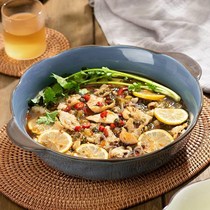 Pickled fish large basin household 14-inch large soup bowl double-eared soup basin H ceramic large plate boiled fish special large