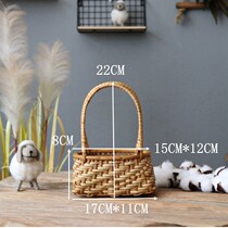Mini retro portable flower basket rattan flower arrangement basket gift basket home decoration ornaments photography accessories