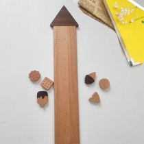 Style baby and children measuring height ruler wall E sticker wooden magnetic removable solid wood sign