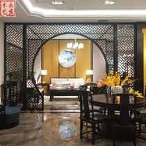 Chinese style lattice doors and windows antique moon door solid wood entrance hall round arch partition living room screen moon cave door