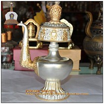 Sufa imported Nepalese gilt copper and gilt silver water purification bottle Wenba pot comes with Wenba fan extra large