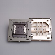 Type 86 midway switch gold brushed large plate two-on multi-control switch with fluorescent lamp two-on W three-control switch surface