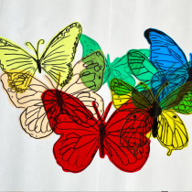 Colored cellophane handmade kindergarten transparent PVC film childrens colorful teaching light filtering plastic paper plastic sheet