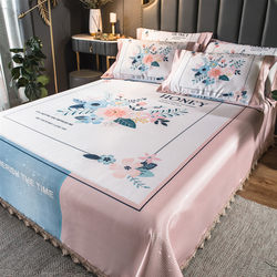 Ice silk mat, 1.8m bed, three -piece set can be foldable, washed, washed 1.5 meters in summer 1.5 meters, machine laundering single air -conditioning soft mat
