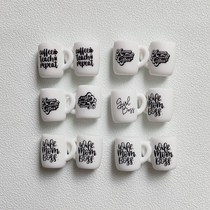 10pcs New Silicone Beads Focal Coffee Cup Teether Beads Food