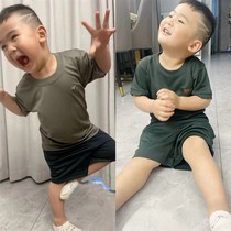 Sufa childrens short-sleeved physical training clothing quick-drying T-shirt parent-child suit childrens short-sleeved shorts summer camp training